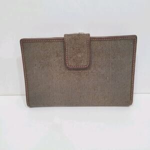 GUCCI Vintage GG Wallet Medium Bifold Brown Coin Bill Purse Kisslock Leather
